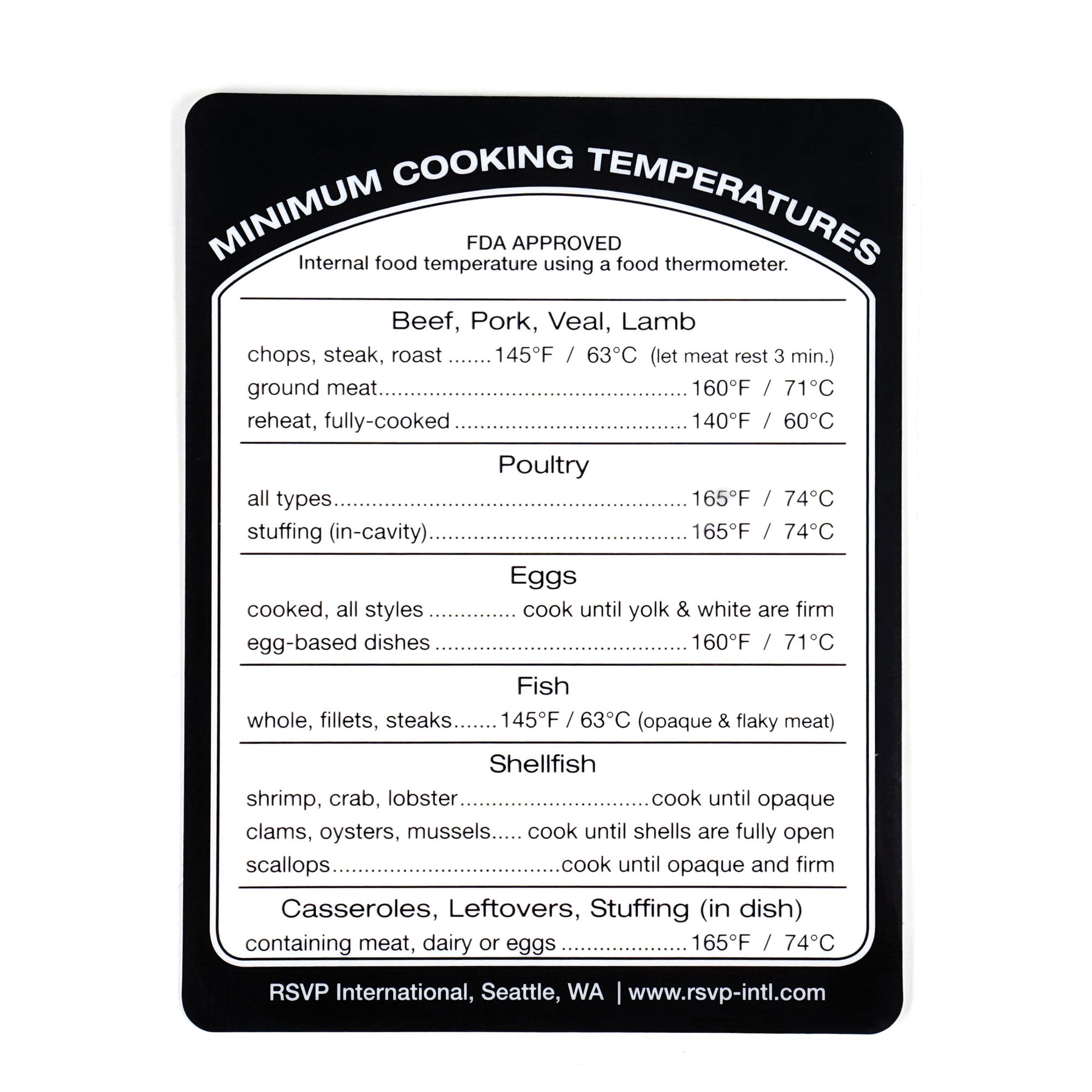 Removable Cooking Temperature Label 5.125x4 - Walmart.com