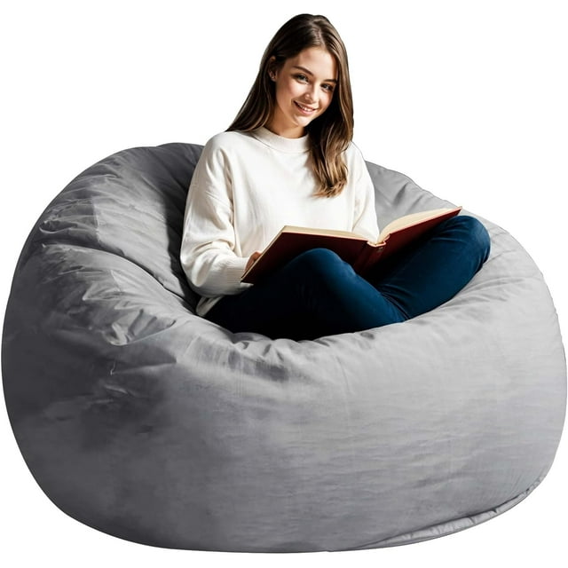 [Removable Cover Giant 4ft Bean Bag Chairs for Adult, Memory Foam Bean