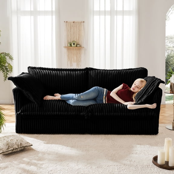 Removable Cover | Ideal for Families with Kids and Pets | Soft and Breathable Corduroy Sofa