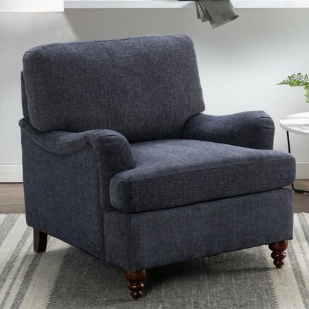 Removable Cushion Design - High Density Foam Comfort - Office Relaxing - Navy Arm Chair