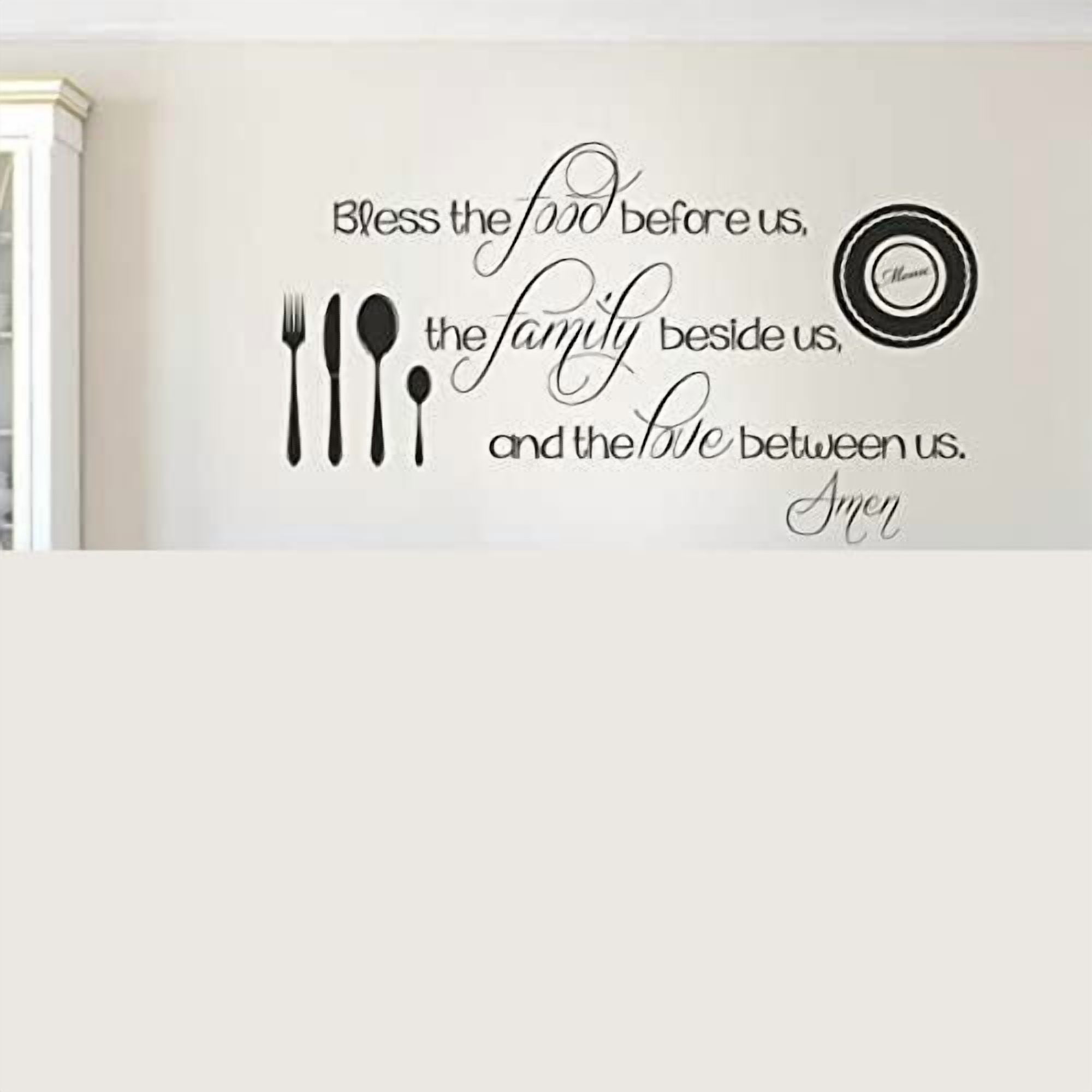 Removable Decal Vinyl Quotes Wall Stickers Decal Mural Family Decal Home Room Decal Bless The Food Before