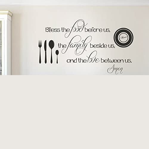 Removable Decal Vinyl Quotes Wall Stickers Decal Mural Family Decal Home Room Decal Bless The Food Before