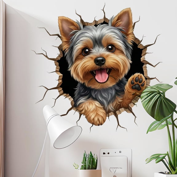 Removable Decorative Cling Film Window Stickers for Walls, Glass and Tile, Cute Playful Puppy Design, Easy Peel and Stick Home Decor Transformations for Renters and Living Spaces