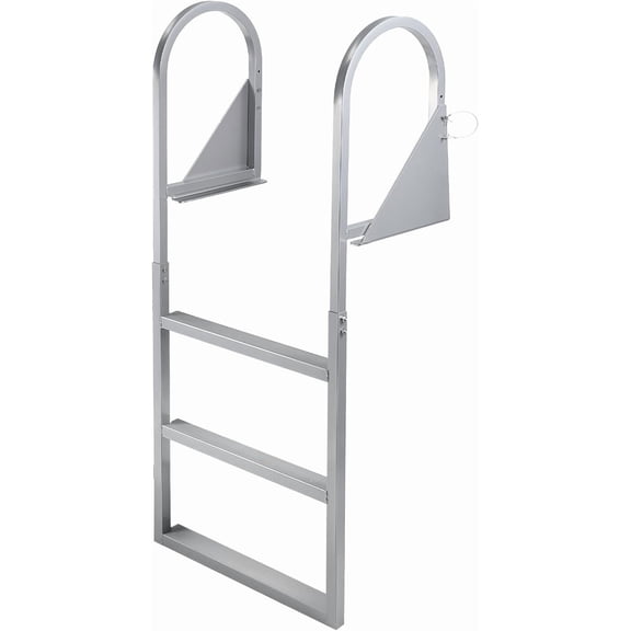 Removable Dock Ladder - 3/4/5 Steps 350/500lbs Load Capacity Aluminum Nonslip for Lake Marine Boarding Pool