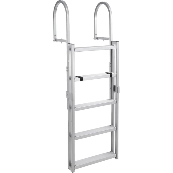 Removable Dock Ladder - 3/4/5 Steps 350/500lbs Load Capacity Aluminum Nonslip for Lake Marine Boarding Pool