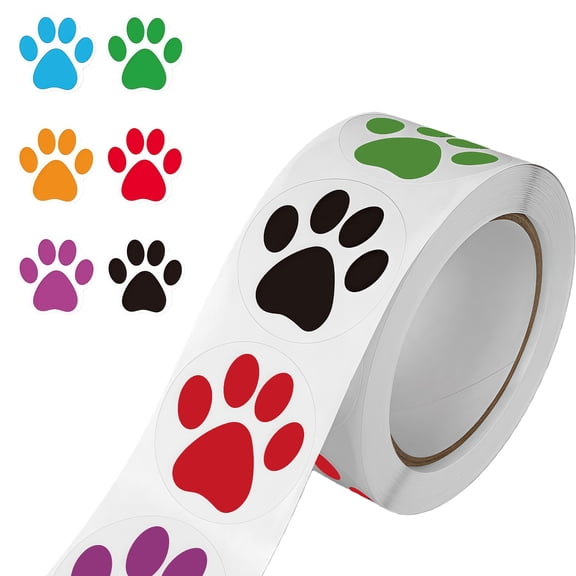 Removable Dog Paw Print Stickers Tear Resistant Home Decor School Supplies Footprint Labels for Decorating Projects
