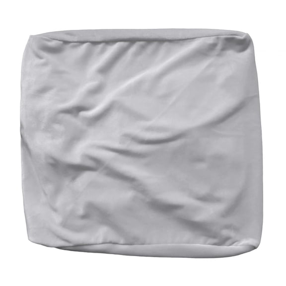 Removable Elastic Velvet Footstool Cover with Elastic Bottom for Living Room Ottoman Cover Footrest Foot Stool Slipcover Square Chair Gray