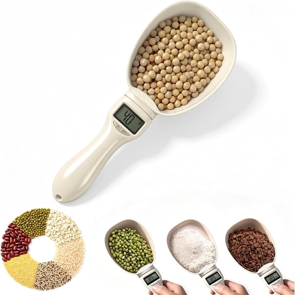 Removable Electronic Measuring Spoon 800g/0.1g High Precision Kitchen Cup Scale with LED Display for Cooking, Baking for Dog Cat Food