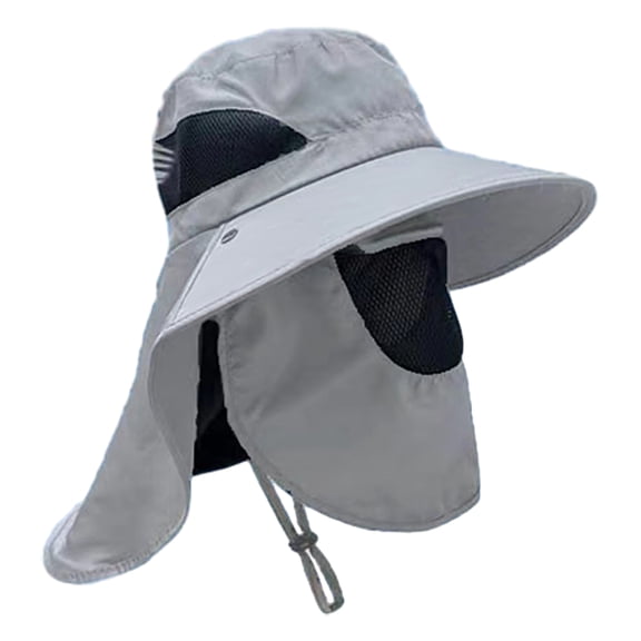 Removable Fisherman Hat with Neck Flap Breathable Wide Brims Bucket Hat Hot Weather Sun Protections Hat for Women Man