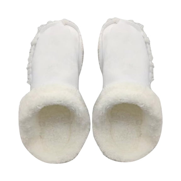 Removable Fleece Clog Liners Winter Warm Soft Furry Replacement Shoe Inserts Plush Inner Lining For Slip On Clogs Indoor Outdoor Slippers(White-26cm)