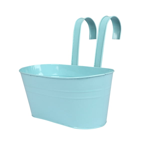 Removable Handle Metal Hanging Bucket Flower Pot Planter - With Detachable Handle, Hanging Bucket Design, Heavy Duty Metal Construction - For Gardeners, Plant Lovers, Home Garden