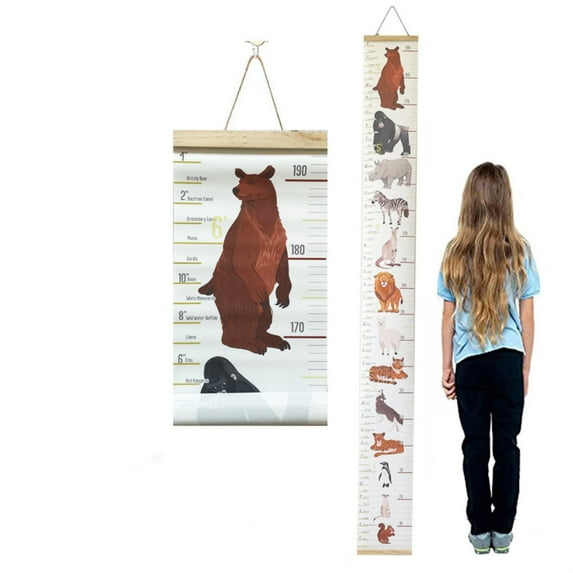 Removable Height Chart for Kids,Animal Hanging Measuring Chart Ruler for Grandkids Height as Gifts,Nursey Decoration
