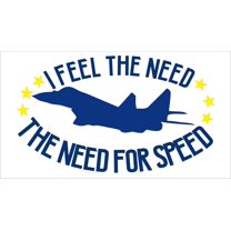 Removable Home Art F-5 E Tiger II Aircraft Decor Design Vinyl Wall Decal | 18" x 30" Adhesive Bedroom Living Room Top Gun Movie Quotes Sticker Decoration - I Feel The Need The Need For Speed