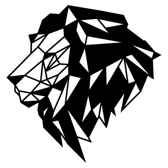 Removable Home Living Room Giant Lion Head Decoration Large Cat Safari Animal Mosaic Design Vinyl Wall Decal - 20" x 21" Kids Bedroom Nursery King Of The Jungle Zoo Animal Adhesive Décor Wall Sticker