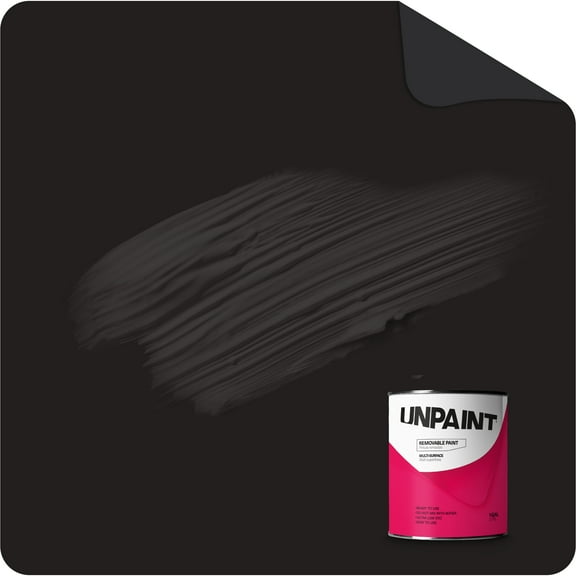 Unpaint Removable Paint Interior Matte Black Lead Jet Biodegradable 1 Quart
