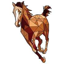 Removable Kids Bedroom Domestic Animal Decoration Wild Horse Stallion Portrait Mosaic Line Art Design Removable Wall Decal - 20" x 31" Multicolored Home Living Room Stained Glass Animal Wall Sticker