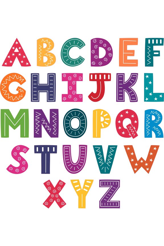 Removable Kids Bedroom Living Room Home Study Area Educational English Alphabet Wall Decal Sticker | 19" x 20" Vinyl Multi-colored Letters Patterns Design Wall Lettering Art Adhesive Decoration
