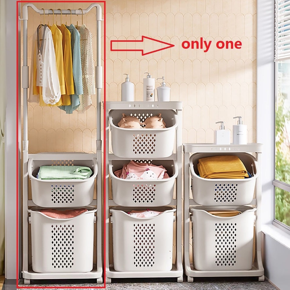 Clothes rack with laundry basket sale