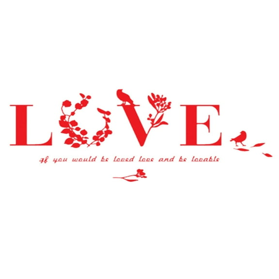 Removable Leaf Love Sign Wall Decor, Love Word Sign Rustic Home Letter Ornament Cutout for Home Office Living Room Hanging Wall Decorations