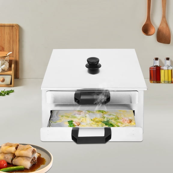 Removable Lid Rice Noodle Roll Machine, Leak-Proof Sealed Drawer Easy Clean Steamer For Gas