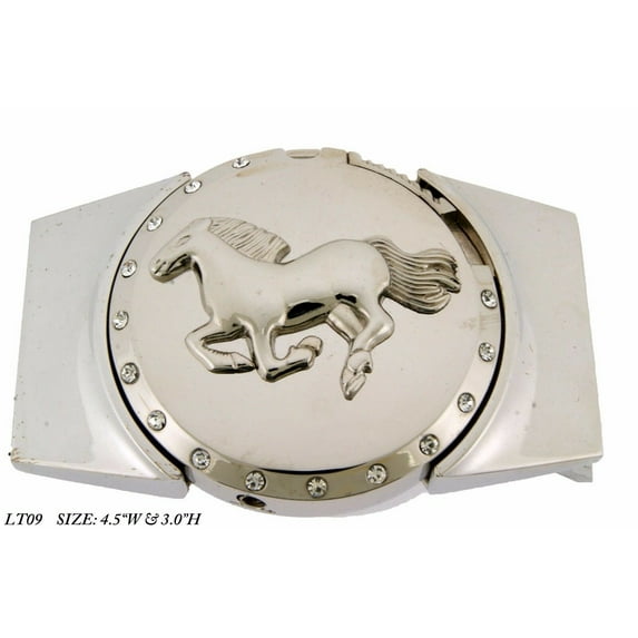 Removable Lighters Belt Buckle Running Horse Cowgirl Western Rodeo Texas Style New