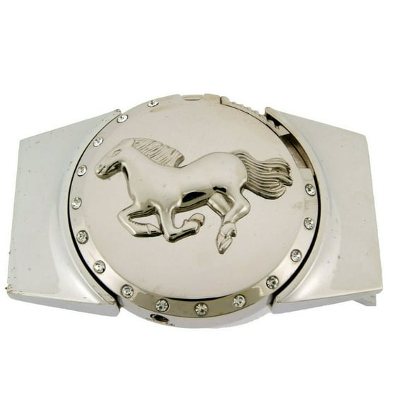 Removable Lighters Belt Buckle Running Horse Western Rodeo Texas Cowboy Silver