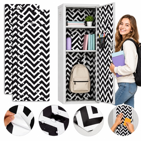 Magnetic Locker Wallpaper, Peel and Stick Decals for School Locker, 2-Pack