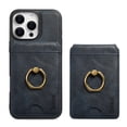 thumbnail image 1 of Removable Magnetic Phone Case for iPhone 16 Pro Max, with Card Slots Holder Ring Kickstand, Compatible with Magsafe 2 in 1 Case, Classic Drop Protective PU Leather Men Women - Blue, 1 of 9