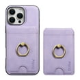 thumbnail image 1 of Removable Magnetic Phone Case for iPhone 16 Pro Max, with Card Slots Holder Ring Kickstand, Compatible with Magsafe 2 in 1 Case, Classic Drop Protective PU Leather Men Women - Purple, 1 of 9
