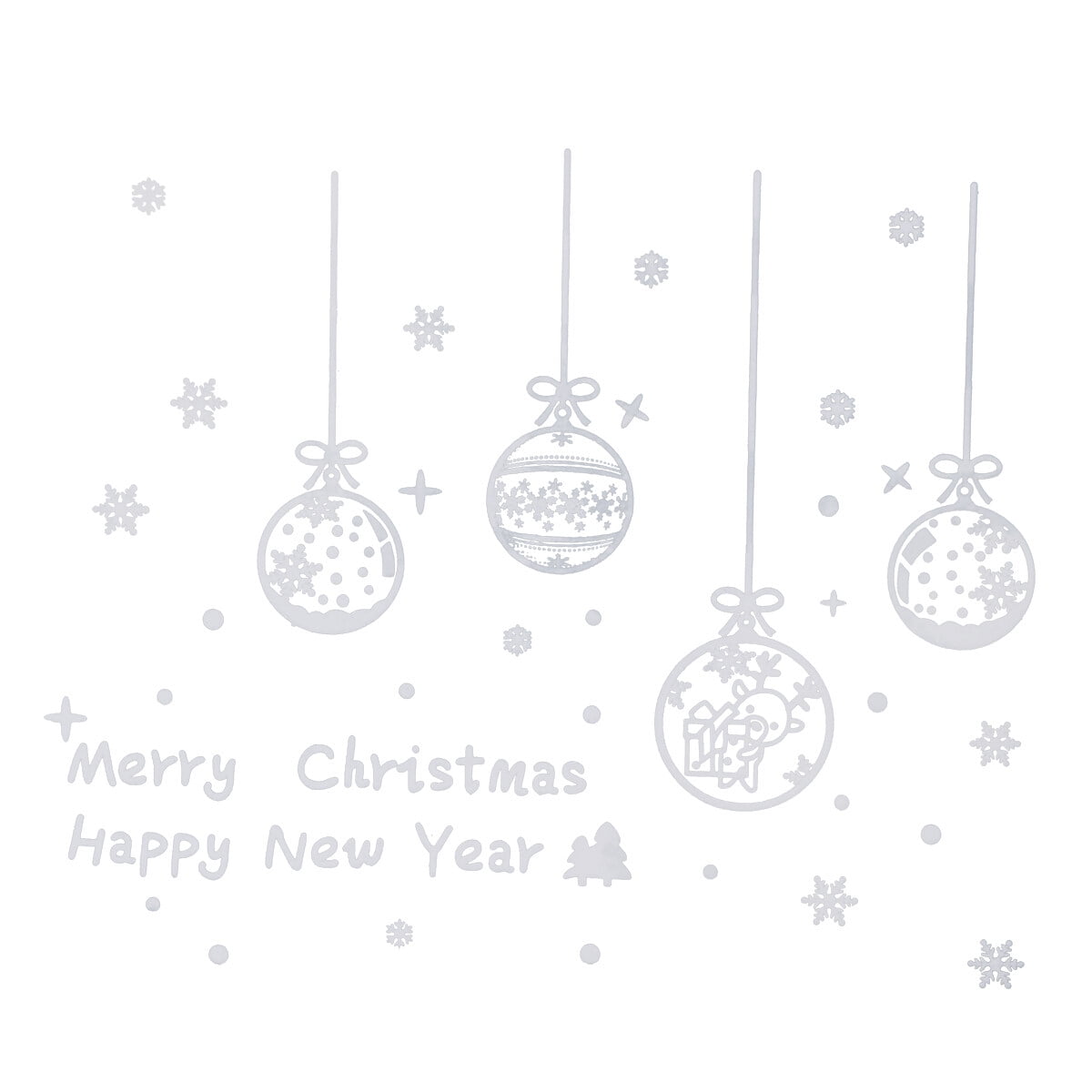 Removable Merry Christmas Vinyl Window Stickers Christmas Baubles