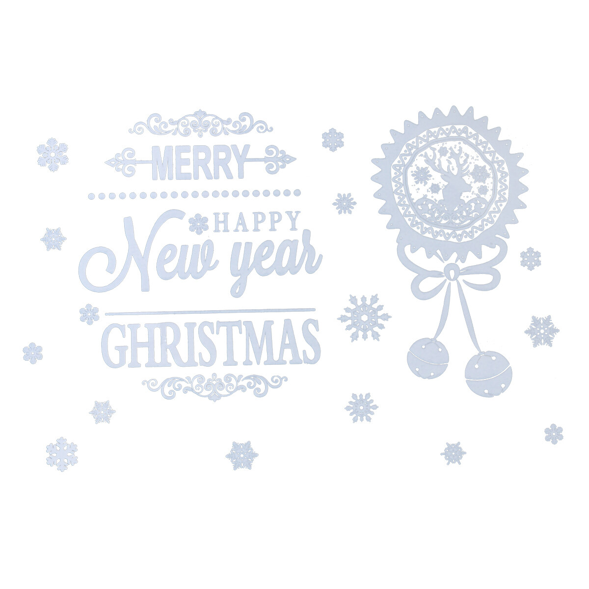 Removable Merry Christmas Vinyl Window Stickers Christmas Bauble Bell