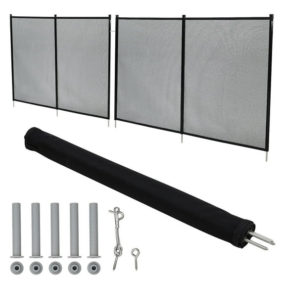 Removable Mesh Pool Safety Fence & Gate , Heavy-Duty Frame, Child & Pet Protection, Weather Resistant, Easy DIY Install, Adjustable Connectable Panels