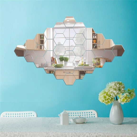 Removable Mirror Sticker,EECOO 12pcs Modern 3D Mirror Geometric Acrylic Wall Sticker DIY Art Decor New