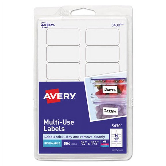 Removable Multi-Use Labels, Inkjet/laser Printers, 0.75 X 1.5, White, 14/sheet, 36 Sheets/pack, (5430) | Bundle of 2 Packs
