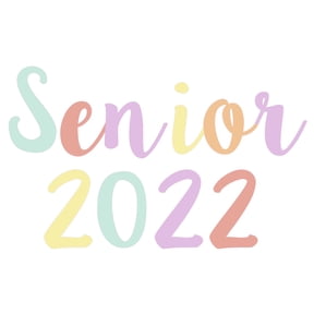 Removable Multicolored 2022 Senior Lettering Art 19" x 30" Vinyl Home Living Room Wall Decoration Calligraphy Design Easy To Apply Wall Decal - Kids Bedroom Classroom Graduation Wall Décor Sticker