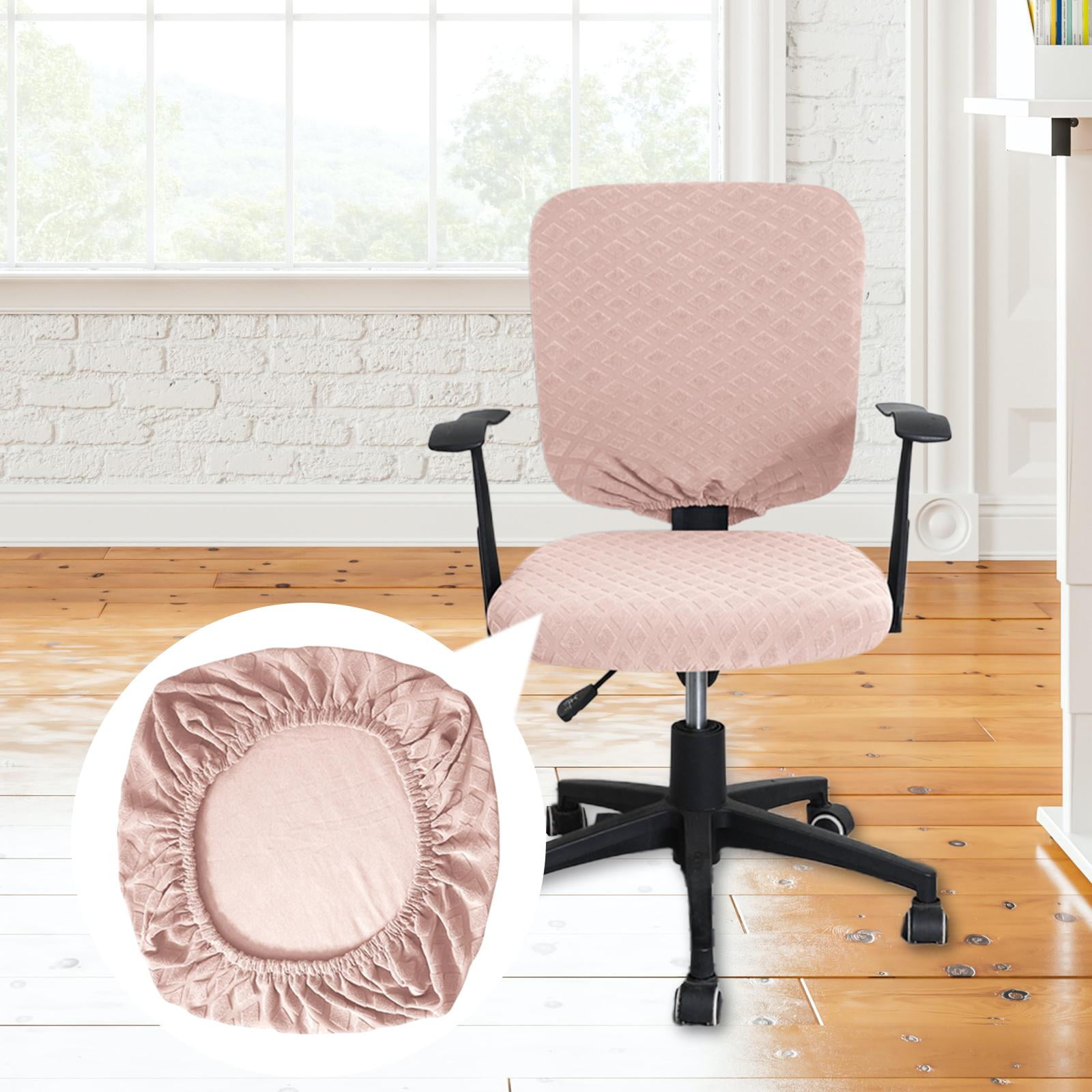 Removable Office Chair Cover ,Universal Rotating Chair Seat Covers ,Stretch Computer  Chair Slipcovers, for Office ,Desk ,hotel , Pink 