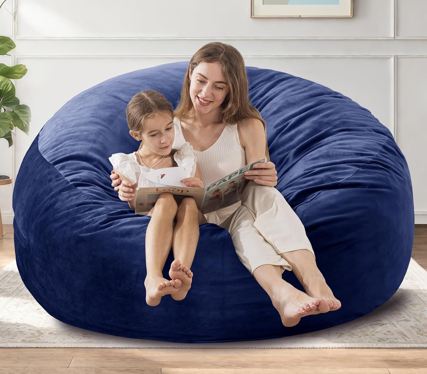 [Removable Outer Cover] Large Bean Bag Chair, 4 ft Bean Bag Chairs for