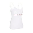 thumbnail image 1 of Removable Padding Tank Tops, Retro-Inspired Oversized Spaghetti Strap Tanks Seamless Built-In Bra Tube Tops For Women Machine-Washable Y2K Brunch Camisoles Plus Size Tummy White, 1 of 5