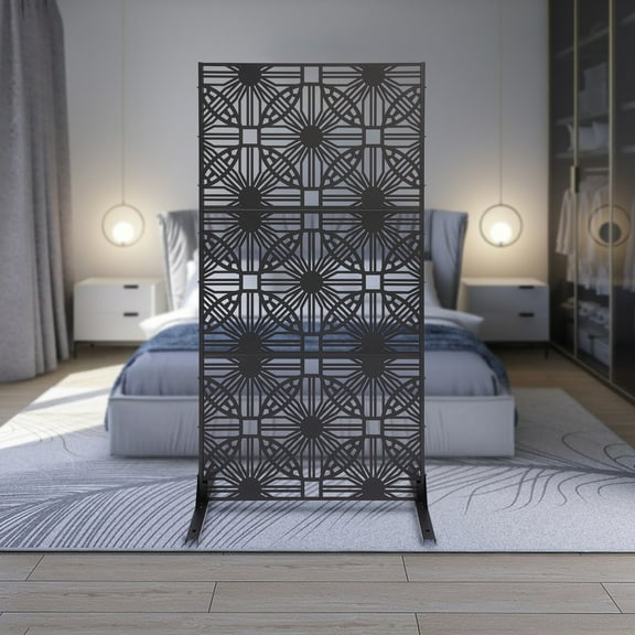 Removable Patio Privacy Screen, Galvanized Steel, Adjustable Height, Multi-purpose Privacy and Divider Screen for Outdoor or Indoor Use