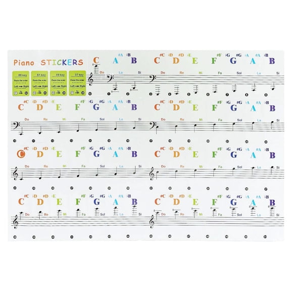 Removable Piano Key Stickers For Beginners And Adults Easy To Install On 88 Key Full Size Keyboards For Musical Instrument Enthusiasts
