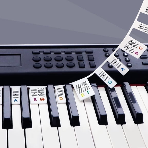 Hisekaai Removable Piano Key Stickers Note Labels for 88 Key Full Size Stickers