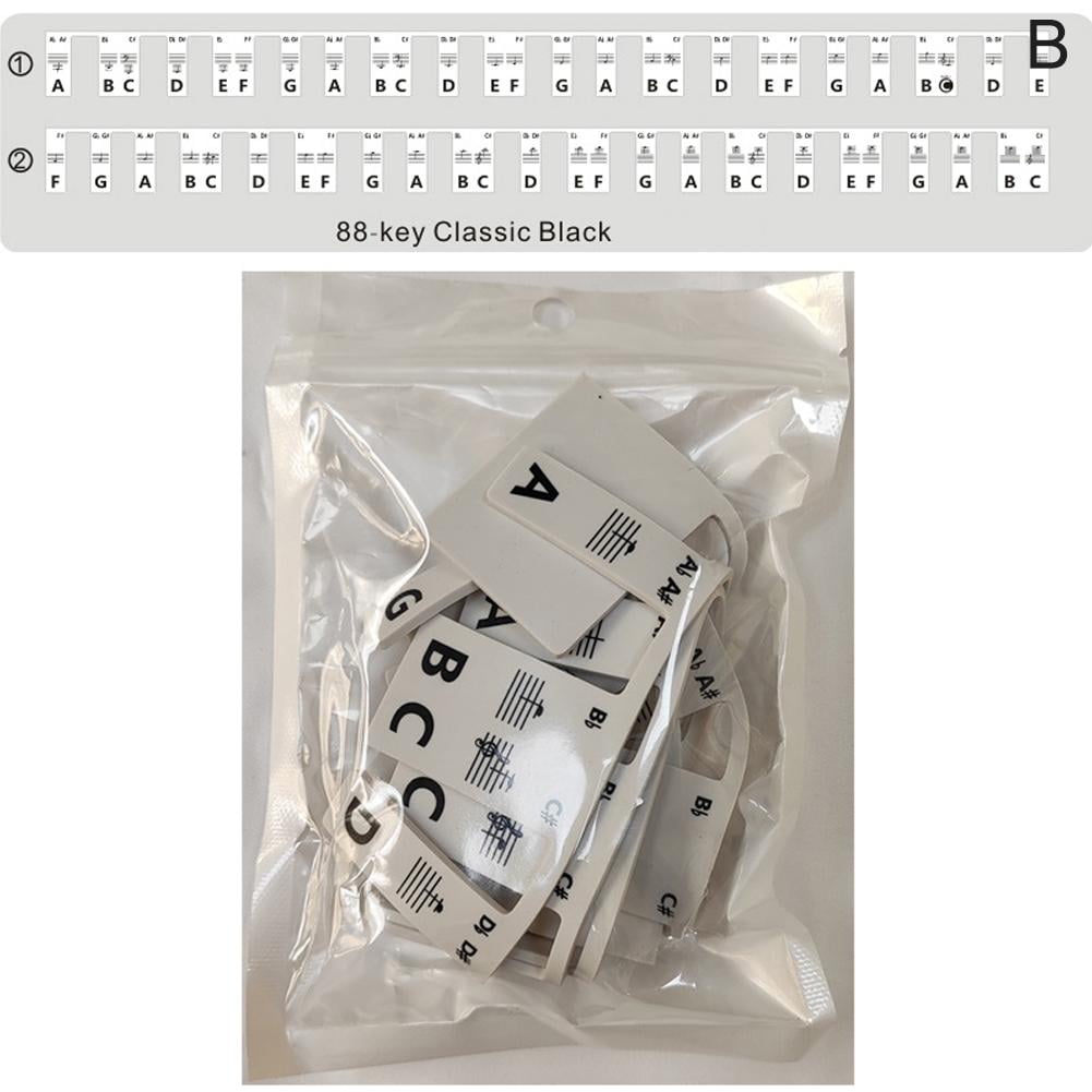 Removable Piano Keyboard Note Labels Reusable Silicone Piano Stickers