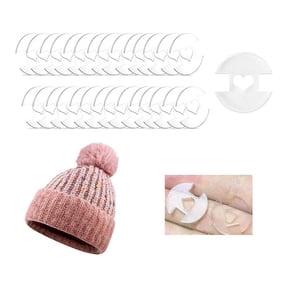 Removable Pom Poms Buttons for Hats, 10PCS Holder Knitted Hat Making Fastener Tools, Pompom Holders