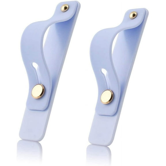 Removable and Reusable Cell Phone Grip Strap, Telescopic Finger Kickstand Bracket Universal Silicone Phone Holder Stand and Portable Finger Loop for Most Smartphones Case (Lilac)