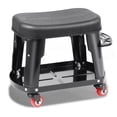 thumbnail image 1 of Removable Rolling Garage Stool With Seat Cushion Tool Tray Plate 300lbs Max Weight Capacity, 1 of 1