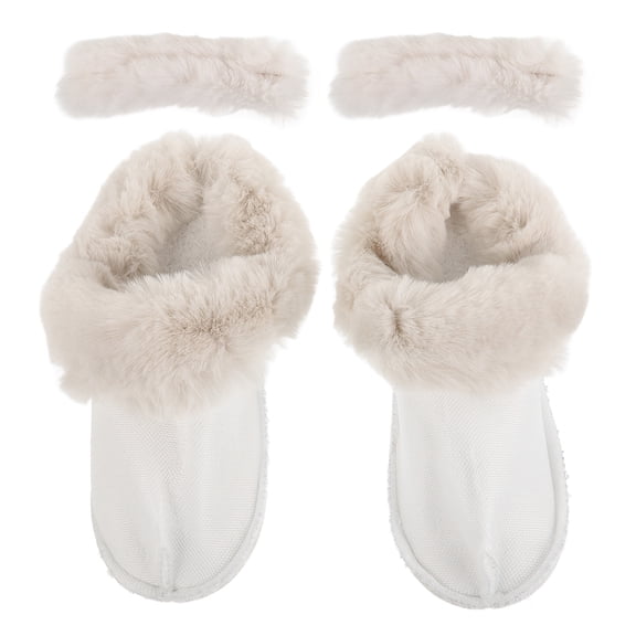 Amosfun White Plush Shoe Liner Thick Warm Removable Insert for Slippers Cozy Footwear Comfort