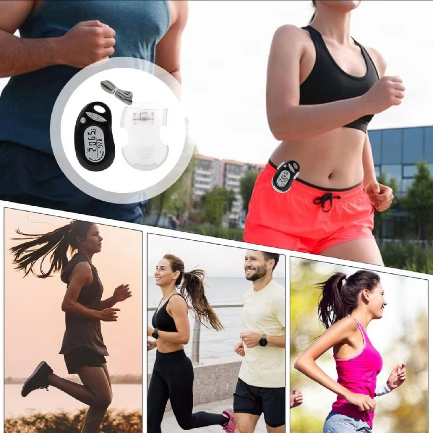 Removable Simple Clip Step Tracker with Digital Display for Men Women