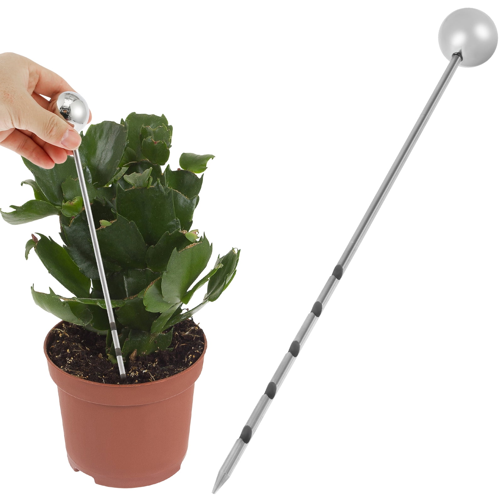 Lichtund Soil Probe 16 Inch With 2 Bags, Soil Sample Probe For Lawn House Plants, T-Handle Soil Sampler Probe Rod, Stainless Steel Soil Test Kits Tool