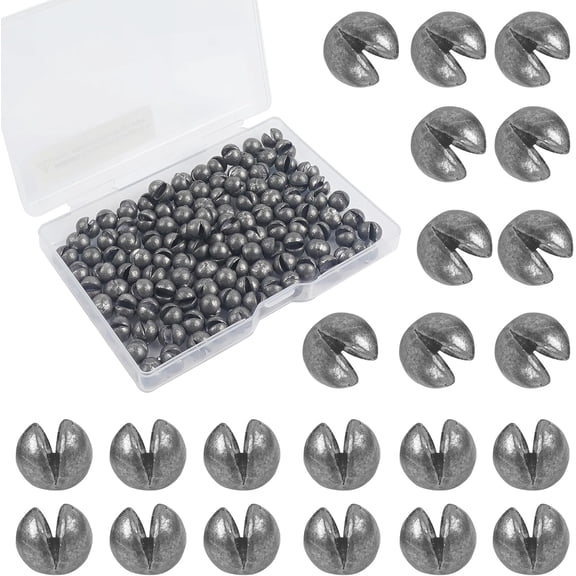 Removable Split Shot Weights Fishing Weight Sinker Slip On Fly Fishing Line Sinkers Freshwater Saltwater Round Lead Sinking Egg Sinkers Fishing Drop Shot Sinker Fish Tackle