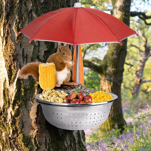 Removable Squirrel Feeders for Outside - Metal Squirrel Feeder for Feed Corn, Squirrel Gifts - Easy to Install The Squirrel Picnic Table Feeder and Chipmunk Feeder